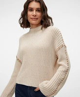 Vero Moda Women's Whipstitched Mock-Neck Sweater