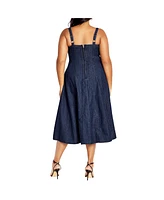 City Chic Women's Lula Denim Dress