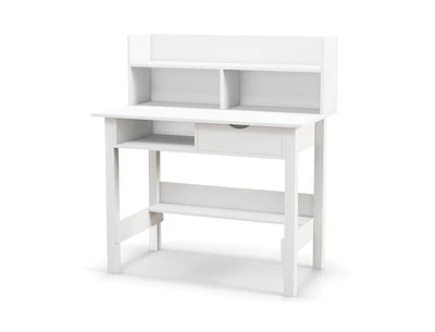 Skonyon Home Office Computer Desk with Storage Shelves and Drawer Ideal for Working and Studying