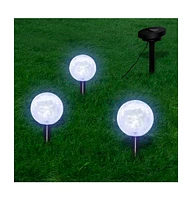 vidaXL Solar Bowl 3 Led Garden Lights with Spike Anchors & Solar Panel