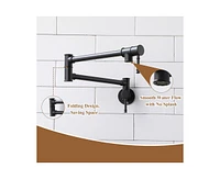 Casainc Traditional Wall Mount Swing Arm Folding Pot Filler Kitchen Faucet