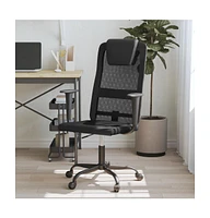 vidaXL Office Chair Black Mesh Fabric and Faux Leather