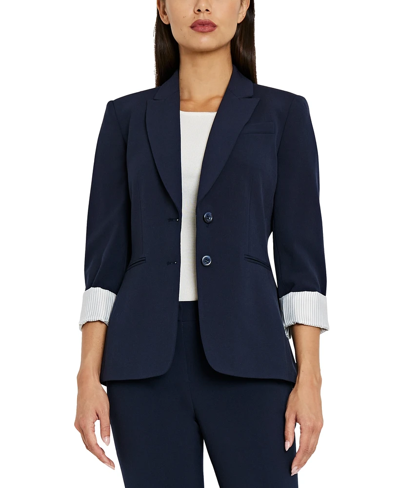 Tahari Asl Notched Two-Button Blazer