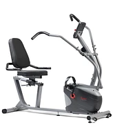 Sunny Health & Fitness Compact Performance Recumbent Bike with Dual Motion Arm Exercisers & Exclusive SunnyFit App Enhanced Bluetooth Connectivity