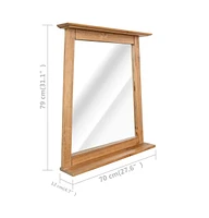 vidaXL Bathroom Mirror Solid Pinewood 27.6"x4.7"x31.1"