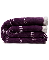 Chanasya Premium Sympathy Warm Hugs Gift Throw Blanket - for Positive Energy Love Support Comfort Breast Cancer Chemo Get Well Purple