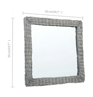 vidaXL Mirror 19.7"x19.7" Wicker