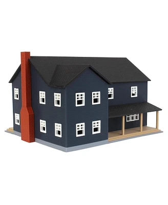 Generic 1/64 Large Two Story Farm House w/ Porch, Deck, Chimney, Navy & White 3d Print