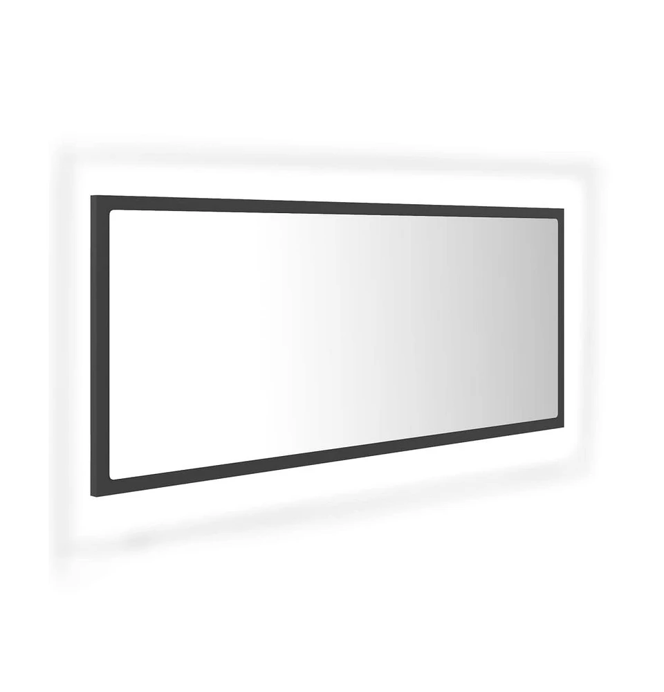 vidaXL Led Bathroom Mirror Gray 39.4"x3.3"x14.6" Acrylic