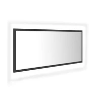 vidaXL Led Bathroom Mirror Gray 39.4"x3.3"x14.6" Acrylic