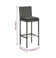 vidaXL Bar Stools with Cushions 6 pcs Poly Rattan