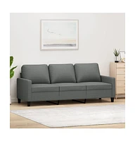 vidaXL 3-Seater Sofa Dark Gray 70.9" Fabric