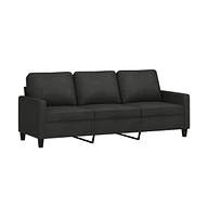 vidaXL 3-Seater Sofa Black 70.9" Fabric