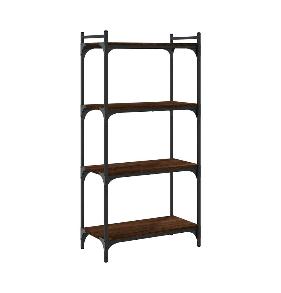 vidaXL Bookcase 4-Tier Brown Oak 23.6"x11.8"x47.2" Engineered Wood