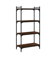 vidaXL Bookcase 4-Tier Brown Oak 23.6"x11.8"x47.2" Engineered Wood