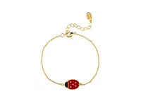 Rivka Friedman Enamel Lady Bug Charm Bracelet