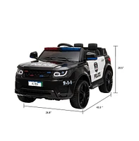 Yescom 12V Kids Police Ride On Car Electric Cars 2.4G Remote Control, Led Flashing Light, Music & Horn.