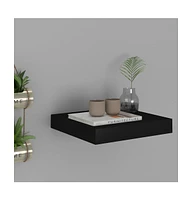 vidaXL Floating Wall Shelf Black 9.1"x9.3"x1.5" Mdf