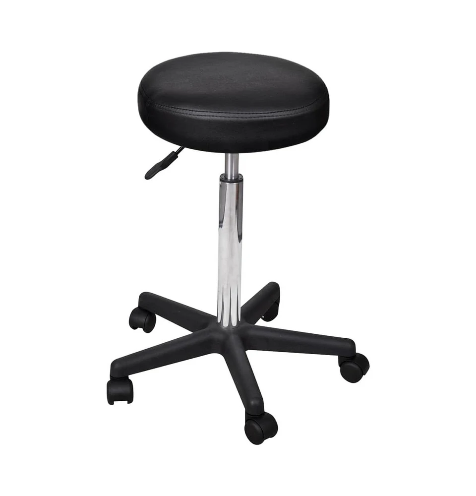 vidaXL Office Stool Black Faux Leather