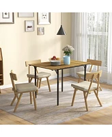 Homcom Industrial Folding Dining Table, Drop Leaf Table, Rustic Brown