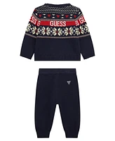 Guess Baby Boy Long Sleeve Sweater and Pant Set