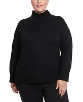 Joseph A Plus Plush Tunic Mock Neck Sweater