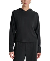 Dkny Sport Women's Ribbed Hoodie Pullover