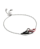 Coach Faux Stone Signature Heart Link Slider Bracelet