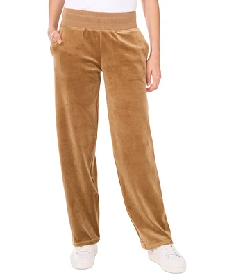 Vince Camuto Women's Velour Pull-On Straight-Leg Pants