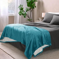 Bare Home Fleece Sherpa Blanket, Full/Queen