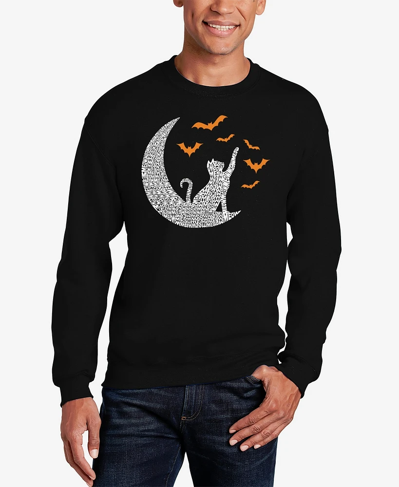 La Pop Art Men's Lunar Bats Word Crewneck Sweatshirt