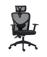 Vinsetto Ergonomic Mesh Chair with Adjustable Headrest & Reclining, Black