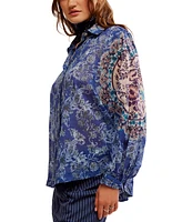 Free People Women's Rose Bud Button-Front Blouse