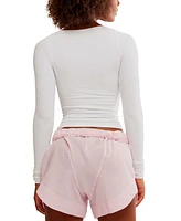 Free People Women's Love Letter Textured Long-Sleeve Top