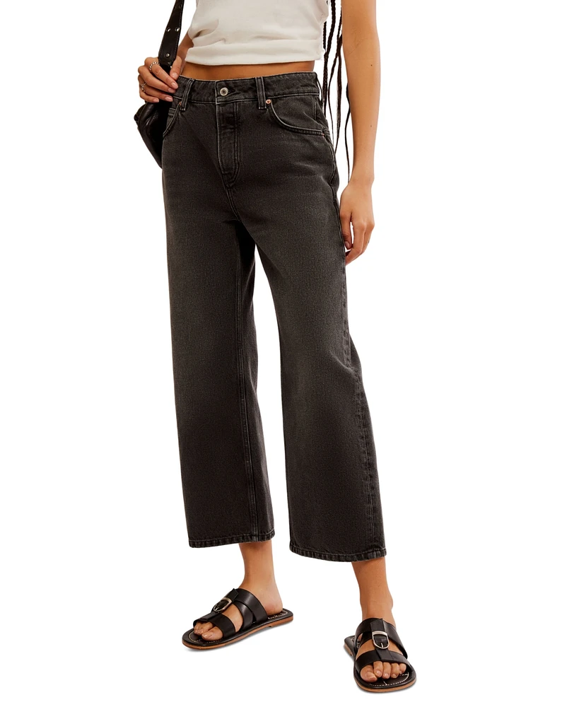 Free People Women's Deep Trance Dropped Barrel Jeans