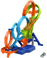 Hot Wheels Action 4-Loop Crash Out Track with Toy Car - Multi