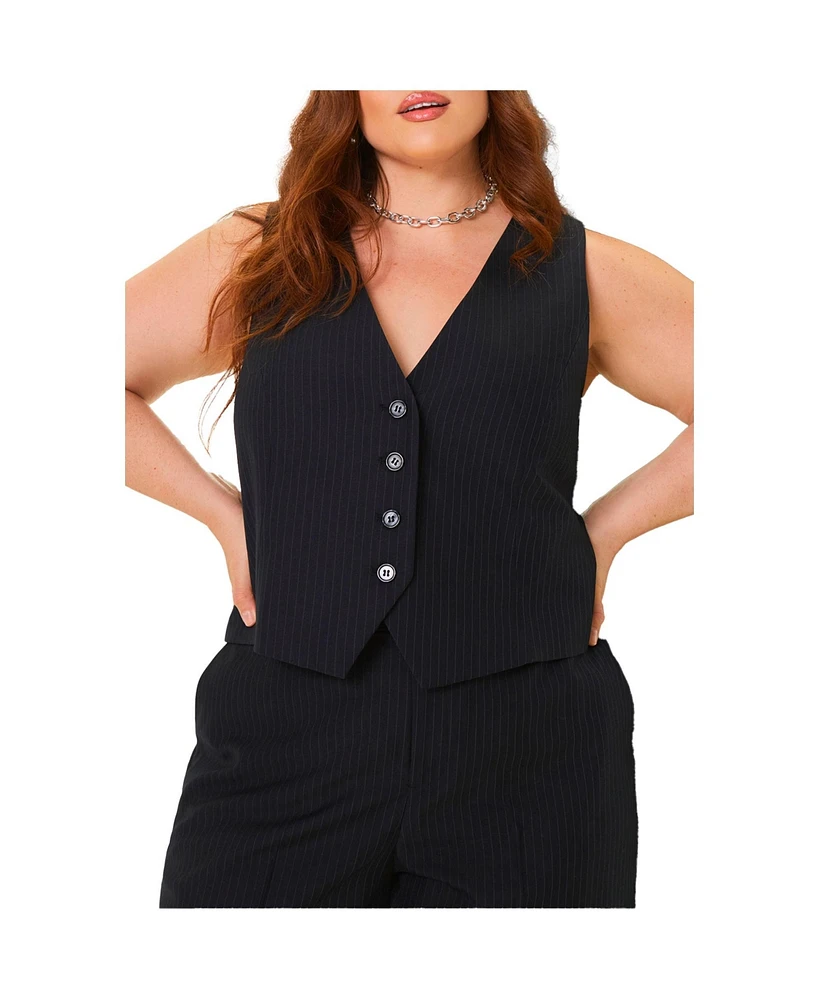 Eloquii Women's Pinstripe Suit Vest