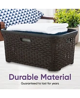 Superio Wicker Laundry Basket 50 L Brown Laundry Basket