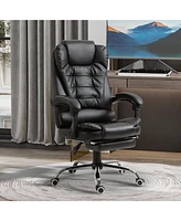 Homcom High Back Computer Office Chair with Footrest, Black