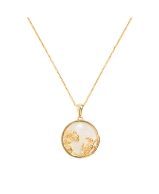 Freya Rose Cancer, Gold Zodiac Necklace