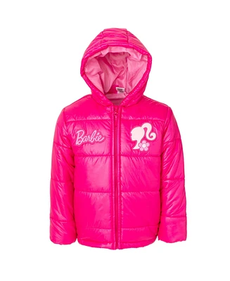 Barbie Girls Zip Up Winter Coat Puffer Jacket