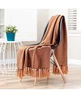 Chanasya Premium Mini Maze Super Soft Acrylic Throw Blanket With Tassels