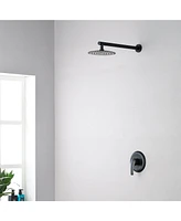 Boyel Living 1-Spray Patterns with Gpm in. Wall Mount Rain Fixed Shower Head with Single Handle and Valve