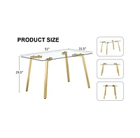 Modern Minimalist Glass Dining Table