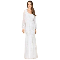 Lara Women's Long Sleeve Beaded Bridal Gown