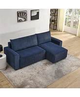 Streamdale Furniture Modular Corduroy 3-Seater Sofa Bed with Storage