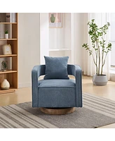 Streamdale Furniture Modern Comfy Accent Chair with Swivel Base and Open Back