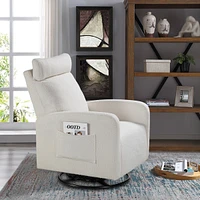 Streamdale Furniture Manual Recliner & Glider Rocker Sofa, Beige