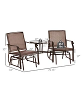 Streamdale Furniture Outdoor Glider Swing Seat with Coffee Table for Patio