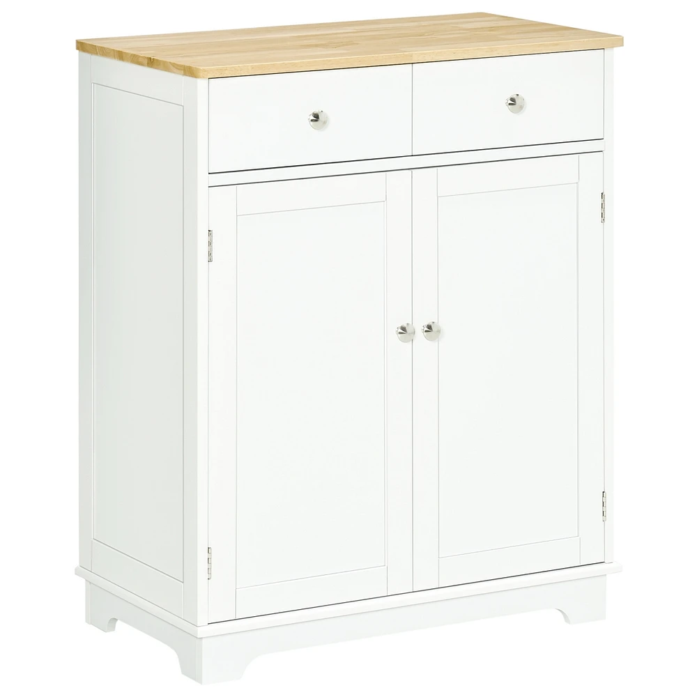 Streamdale Furniture White Sideboard Buffet with Adjustable Shelf and Drawers